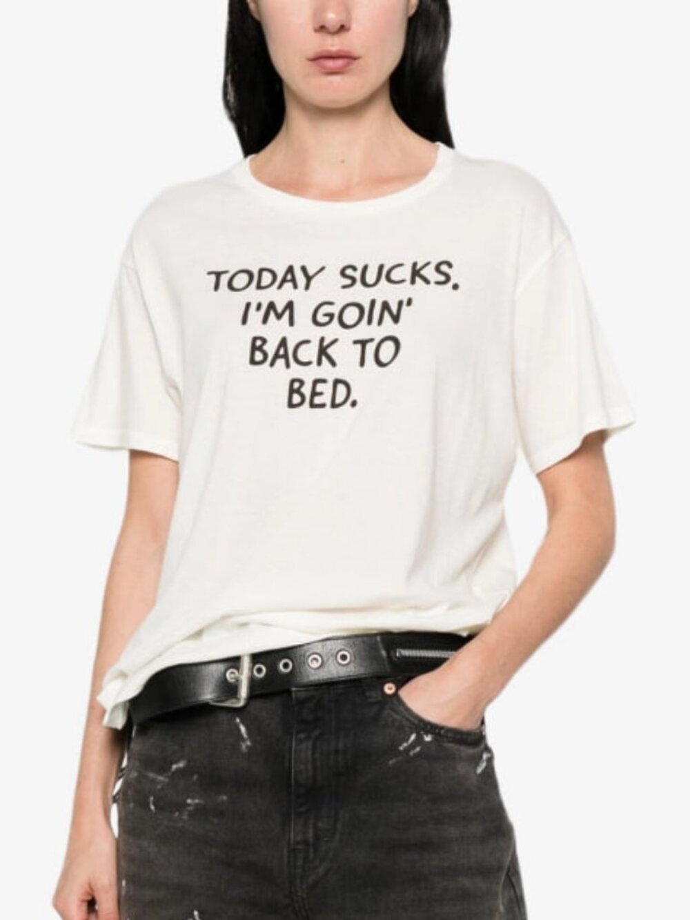 R13 NWOT Today Sucks T-shirt in White M